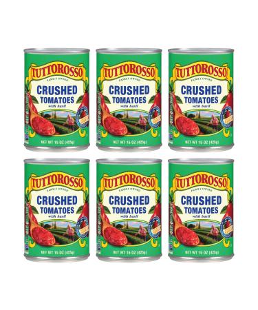 Tuttorosso Crushed Tomatoes with Basil, Gluten Free and Vegetarian Recipe, 15 Ounce Cans, 6-Pack 15oz Cans 15 Ounce (Pack of 6)