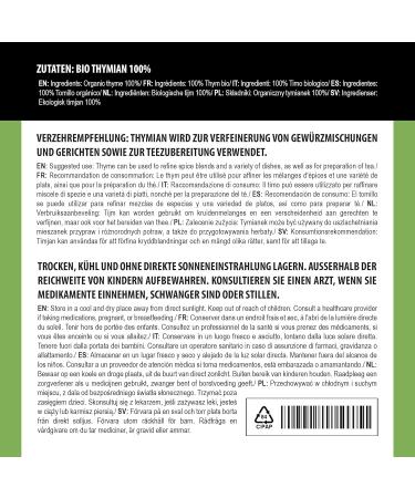 Alpi Investment OOD Dried organic thyme rubbed organic thyme from controlled organic cultivation 100 pure and natural for the preparation of herbal mixtures and thyme tea 250 GR - Buy Online on GoSupps.com
