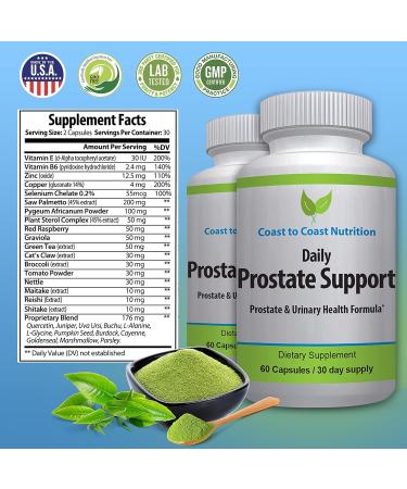 Daily Prostate Supplements for Men - Prostate Formula with Saw Palmetto Beta Sitosterol Zinc Pygeum and More - Mens Supplements to Target Enlarged Prostate and Frequent Urination - 60 Capsules - Buy Online on GoSupps.com