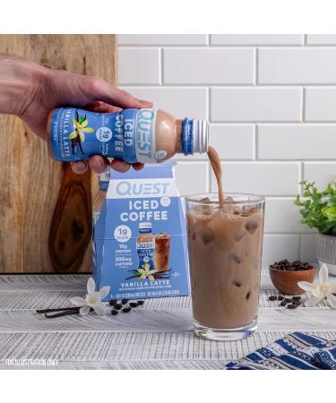 Quest Nutrition Iced Coffee Vanilla Latte - 1g Sugar 10g Protein 90 Calories 200mg Caffeine - 4 Count (2.5 Fl Oz - Buy Online on GoSupps.com