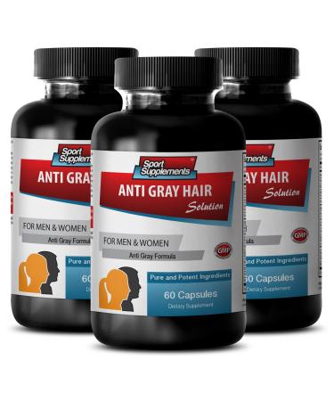 Folic Acid biotin - Anti Gray Hair - Fo ti Capsules (3 Bottles - 180 Capsules)
