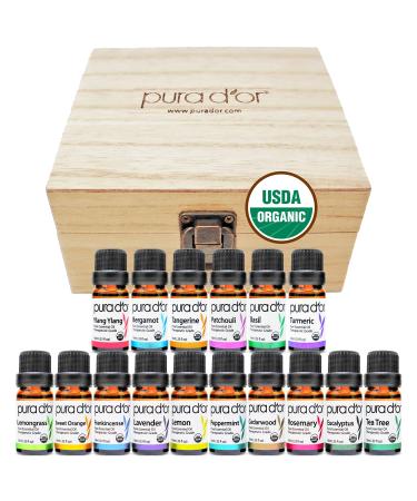 Plant Therapy Top 6 Organic Essential Oil Set - Lavender, Peppermint,  Eucalyptus, Lemon, Tea Tree 100% Pure, USDA Organic, Natural Aromatherapy,  Therapeutic Grade 10 mL (1/3 oz) 