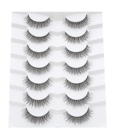 3D Clear Band Cat Eye False Eyelashes - Natural Look Wispy & Reusable - 7 Pairs Happy Heartbeat (No.201) - Buy Online on GoSupps.com