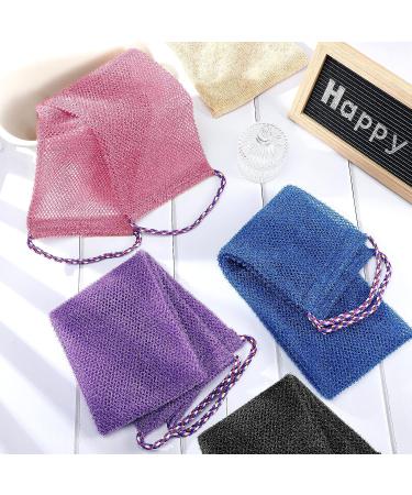 African Exfoliating Net Sponge Set for Daily Use - 4 Pieces (Purple, Black, Blue, Pink) - Buy Online on GoSupps.com