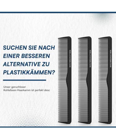 Rosilla Kamm Antistatic Comb 2-Pack | Ideal for All Hair Types | Durable Odorless Carbon | Men's & Women's Hairdressers - Buy Online on GoSupps.com
