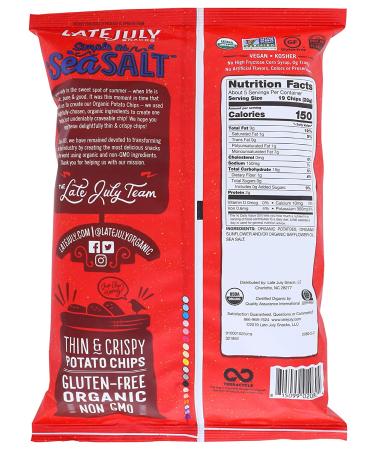 Late July Organic Sea Salt Potato Chips - 5 oz Bag | Healthy Snack Option - Buy Online on GoSupps.com