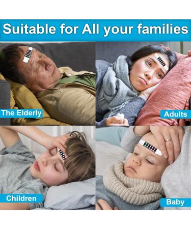 Forehead Head Strip Thermometer Strips Adhesive and Reusable Strips Non Invasive Medical Touch Thermometer for Adults and Children - Buy Online on GoSupps.com