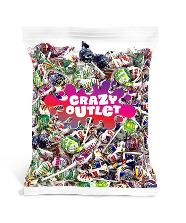 CrazyOutlet Charms Blow Pops Hard Candy Lollipops, Bubble Gum Filled Assorted Fruit Flavors, Bulk Pack 2 Pounds (60 Count)
