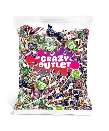 CrazyOutlet Charms Blow Pops Hard Candy Lollipops, Bubble Gum Filled Assorted Fruit Flavors, Bulk Pack 2 Pounds (60 Count)