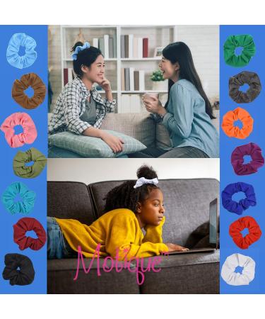 6 Pack Large Black Solid Scrunchies Hair Elastics - Buy Online on GoSupps.com