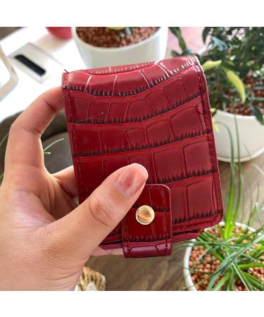 MIAO JIN 2PCS Lipstick Case with Mirror and Storage - Black and Red Leather Cosmetic Jewelry Case - Buy Online on GoSupps.com