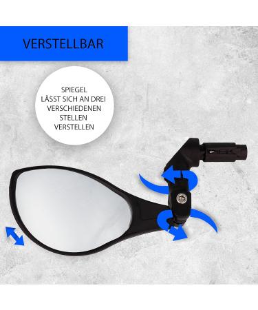 Xirrix Universal Bike Mirror - Premium Handlebar Return Mirror for Bicycles & E-Bikes - Left Side Handlebar End Mirror - Buy Online on GoSupps.com