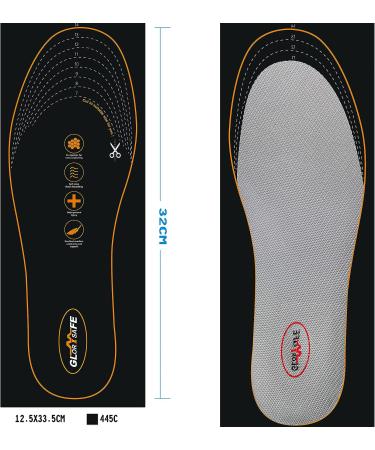 Memory Foam Shoe Insoles for Men and Women | Shock Absorbing and Cushioning | Size M 6-9/ W 7-11 | Gray M US 8.5-10.5 - Buy Online on GoSupps.com