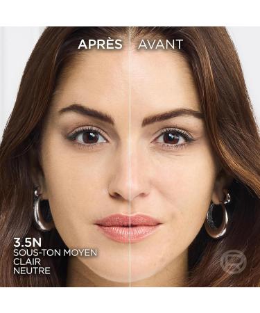  L'Oreal Paris L'Or al Paris True Match Foundation - 3.5N - Natural Coverage Foundation with Hyaluronic Acid and SPF 16 - 30 ml - Vegan - Buy Online on GoSupps.com