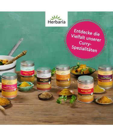 Herbaria Calypso Tropical Curry Bio 85g - Organic Spice Mixture for Fruity Indian Dishes - Sustainable Aroma Protection Box - Buy Online on GoSupps.com