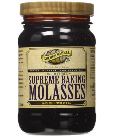 Golden Barrel Unsulphured Supreme Baking/Barbados molasses, 16 Ounce 16 Fl Oz (Pack of 1)