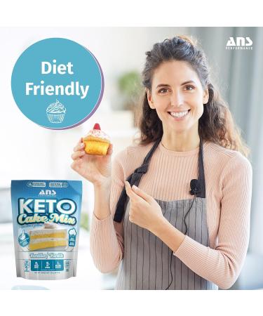 ANS Performance Keto Cake Mix - Low Carb Keto Baking Mix - Vanilla Zero Added Sugar - Naturally Sweetened - Gluten-Free Treat - Vegetarian Friendly - Buy Online on GoSupps.com