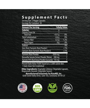 KaraMD Turmeric CCM - Joint Support Supplement with Boswellia - 60 Vegetable Capsules - Buy Online on GoSupps.com