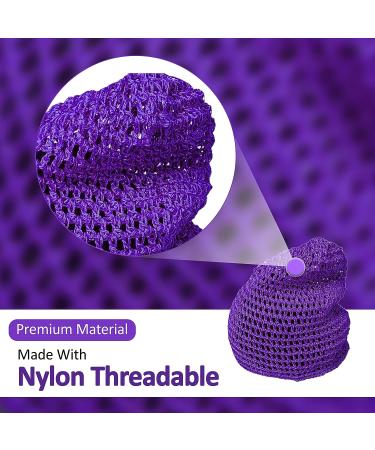 Dena's Combo Mesh Crochet Hair Net - Ideal for Plopping, Sleeping | Thick Nylon Thread | Purple Crochet Design - Buy Online on GoSupps.com
