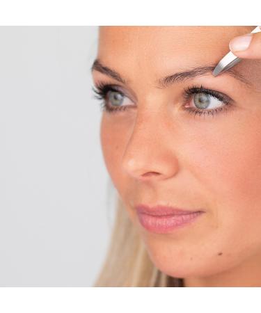 REMOS Stainless Steel Eyebrow Tweezers - Cranked Straight Tip 9.5 cm | Precision Grooming for Perfect Brows - Buy Online on GoSupps.com