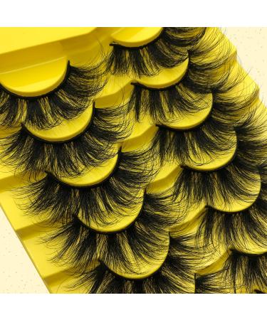 25mm Mink Lashes - 7 Pairs 5D Fluffy Dramatic False Eyelashes | Wholesale Faux Mink Eyelashes - Buy Online on GoSupps.com