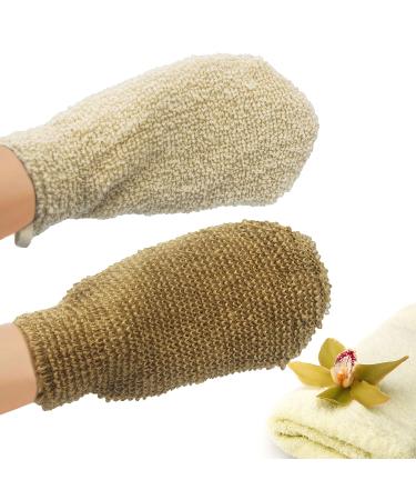 Bleu Bath 2-Pack Natural Exfoliating Hemp Shower Gloves - Machine Washable Body Scrubber for Rougher Skin - Buy Online on GoSupps.com