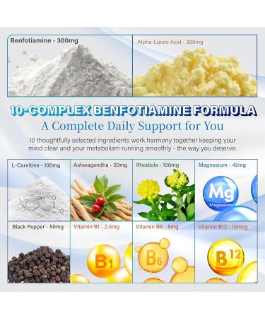 Liposomal Benfotiamine with ALA & L-Carnitine 1007 mg | Supports Nerve & Metabolic Health | 150 Capsules 150 count (pack of 1) - Buy Online on GoSupps.com