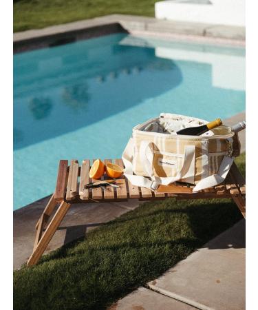 Business & Pleasure Co. Premium Vintage Yellow Striped Cooling Bag | Perfect for Beach Days & Picnics | Keeps Food Fresh & Drinks Cold - 14L Insulated Lunch Bag - Buy Online on GoSupps.com