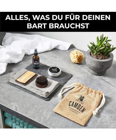 Camden Barbershop Deluxe Beard Care Set | 100% Natural Beard Oil Wax Brush & Comb | Perfect Gift for Men - Buy Online on GoSupps.com