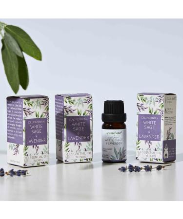White Sage & Lavender Essential Oil Diffuser Blend by Aromafume | 30ml | Salvia Apiana & Lavender Extracts | Deepens Relaxation, Purification, Grounding & Protection White Sage + Lavender EO Diffuser 3 x 10ml