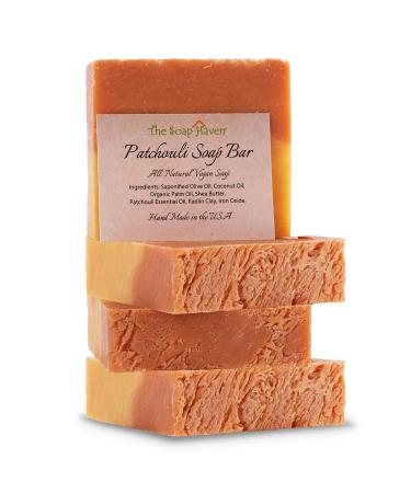 Patchouli Soap - 4 Large 4.5 oz Bars. Handmade in USA with 100% Natural  Non-GMO ingredients