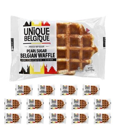 Authentic Imported Pearl Sugar Belgian Waffles (Traditional, 15x 100g Waffles) Traditional 3.5 Ounce (Pack of 15)