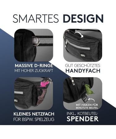 Pawzone Futter Bag for Dogs | Treats & Accessories with Reflector Strap - Black - Buy Online on GoSupps.com