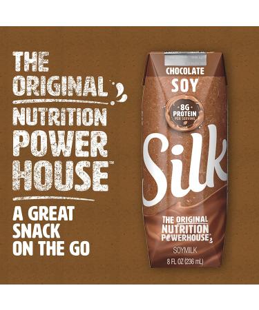 Chocolate Silk Shelf-Stable Soy Milk Singles - 8 Fl oz (Pack of 18) | Dairy-Free, Vegan, Non-GMO Project Verified - Buy Online on GoSupps.com
