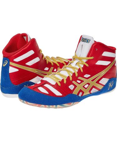 ASICS Men's JB Elite-M Wrestling Shoes - True Red/Olympic Gold/White - Size 11.5 - Buy Online on GoSupps.com