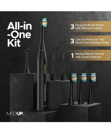 Sleek Black Sonic Electric Toothbrush for Adults | Smart Pressure Sensor, 4 Power Modes, Rechargeable & Waterproof - Buy Online on GoSupps.com