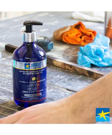 BRIGHT SAFE CARE Instant Hand Sanitizer 1L Pump Alcohol Based With Moisturizers Aloe Vera Jojoba Oil & Vitamin E Made in Canada (Lemon & Lavender Mint) - Buy Online on GoSupps.com
