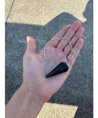 Pendula Natural Stone Amethyst & Black Obsidian Hexagonal Crystal Pendulum for Reiki Chakra Meditation & Wicca - Vintage Dinghy Rod Prophecy Tool - Buy Online on GoSupps.com