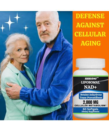 Nikoni Liposomal NAD+ 2000 mg with TMG and Pterostilbene, Supports Healthy Aging-60 Softgels 60 Softgelss - Buy Online on GoSupps.com