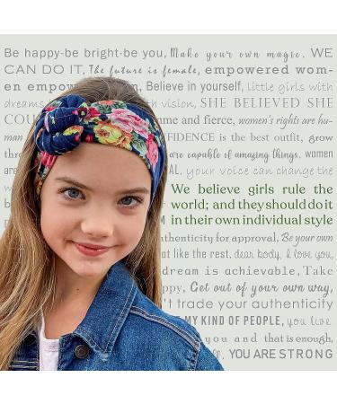 FROG SAC Floral Headbands Set for Girls, Teens, and Women - 4 Stretch Flower Headwraps in Soft Rose Bun Style - Cute and Comfortable Fashion Head Bands - Buy Online on GoSupps.com