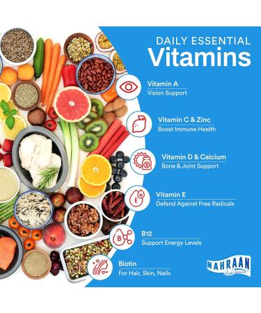 NAHRAAN HEALTH Halal Vitamins for Adults - Halal Multivitamins for Women & Men - Vitamin A, C, D, E, B6, B12 - Vegetarian, Halal Gummies - 90 Count - Buy Online on GoSupps.com