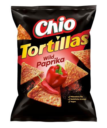 Chio Tortillas Wild Paprika 110g - Pack of 12 | Buy Internationally - Delicious Snack - Buy Online on GoSupps.com