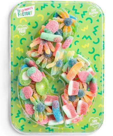 Gommy s Factory Children's Birthday Sweets N 6 Gluten-Free Sweet Cake Tasty and Perfect for Birthdays Children's Snacks and Party Decoration - 500g Sweet Box - Ideal for Gift