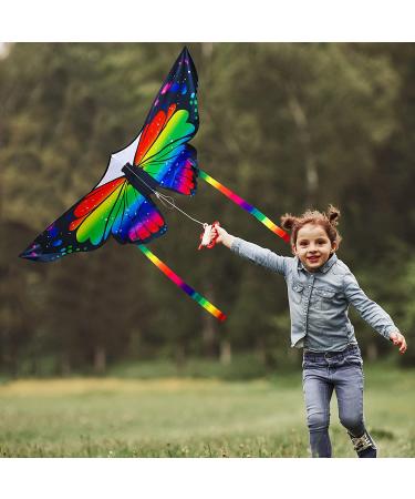 JEKOSEN Butterfly Huge Kite for Kids and Adults - Easy-to-Fly Single Line Kite with Rainbow Tail - Perfect for Beach, Park, and Outdoor Games - Buy Online on GoSupps.com