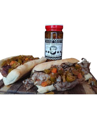 Chicago Johnnys Hot Giardiniera in Olive Oil - Spicy Pickled Vegetable Mix from Chicago - Buy Online on GoSupps.com
