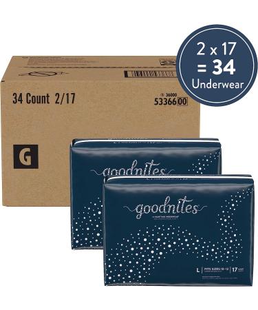 Goodnites Nighttime Bedwetting Underwear Boys' L (68-95 lb.) 34ct - FSA/HSA Eligible Large 34 Count - Buy Online on GoSupps.com