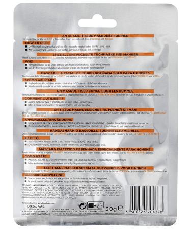 L'Or al Men Expert Hydra Energetic Tissue Face Mask for Tired Skin - Revitalize & Refresh | 1 Piece Sheet Mask for Men - International Shipping Available - Buy Online on GoSupps.com
