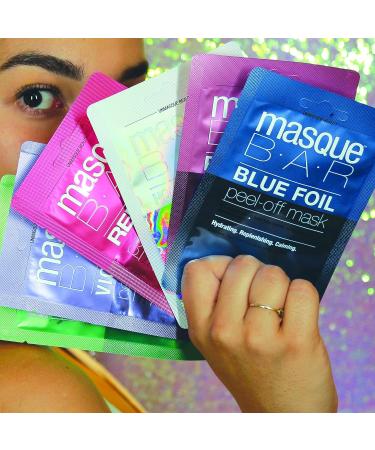 masque BAR Blue Foil Peel Off Mask 6 Count - Deep Cleansing and Hydrating Formula - Buy Online on GoSupps.com