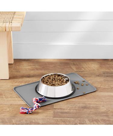 Amazon Basics Silicone Waterproof Pet Food Mat - 47 x 29 cm Grey - Buy Online on GoSupps.com