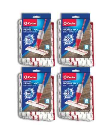 O-Cedar ProMist MAX Washable Refill, 4 Count (Pack of 1), Red and White